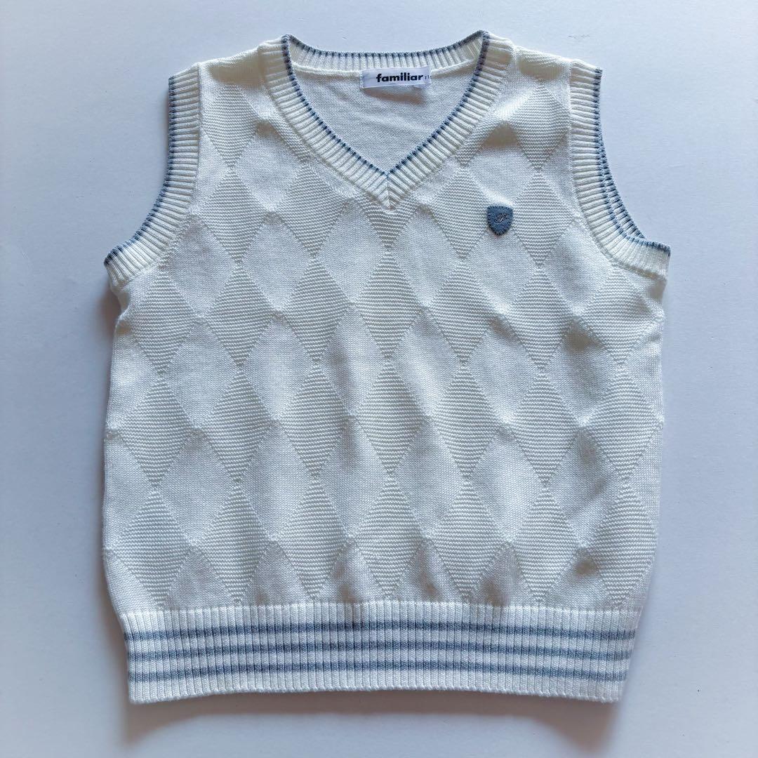 美品 familiar フォ－マルセット シャツ 120 ベスト パンツ 110