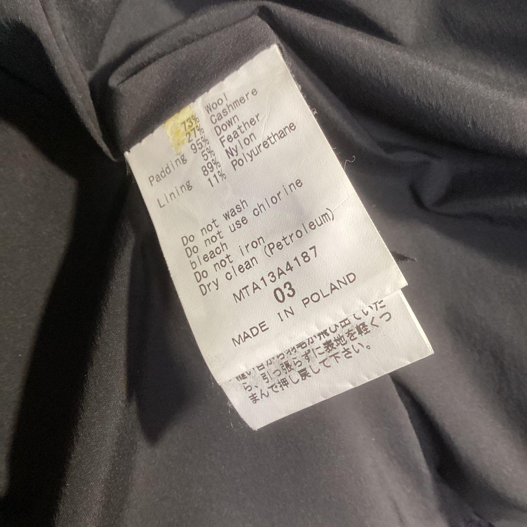 タトラスグレンチェックダウン95% Lサイズジャケットカシミヤ27％入