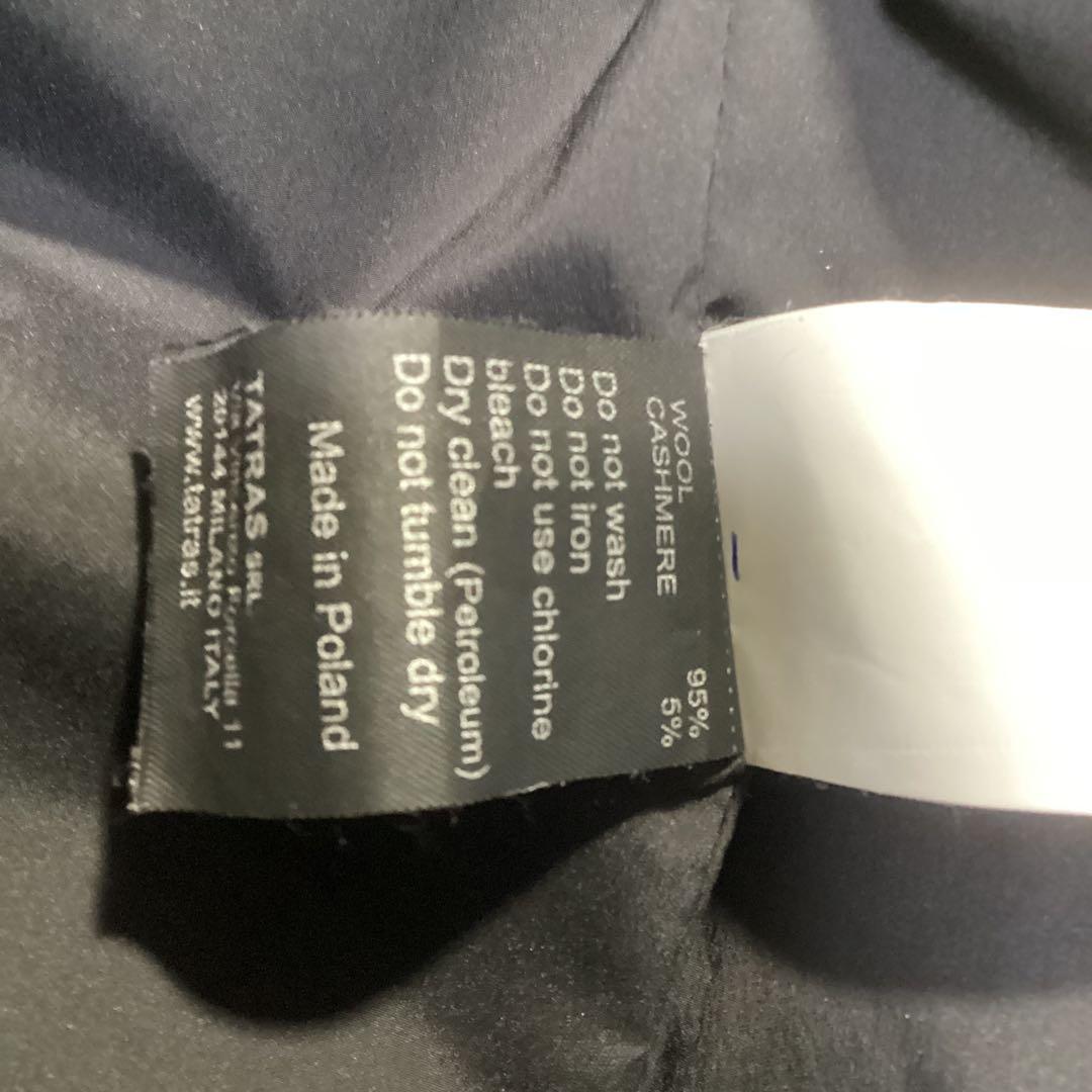 タトラスグレンチェックダウン95% Lサイズジャケットカシミヤ27％入