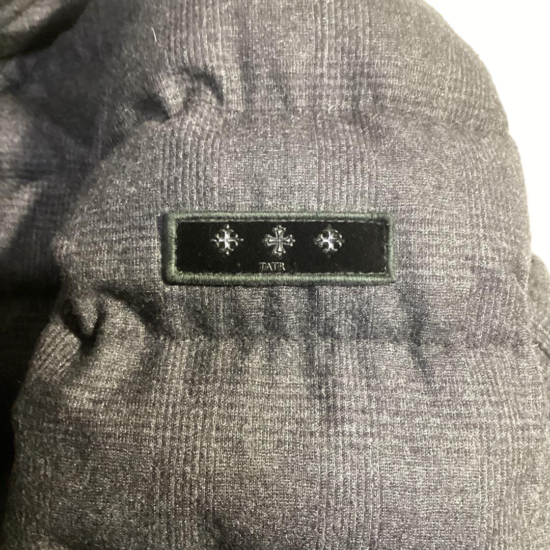 タトラスグレンチェックダウン95% Lサイズジャケットカシミヤ27％入
