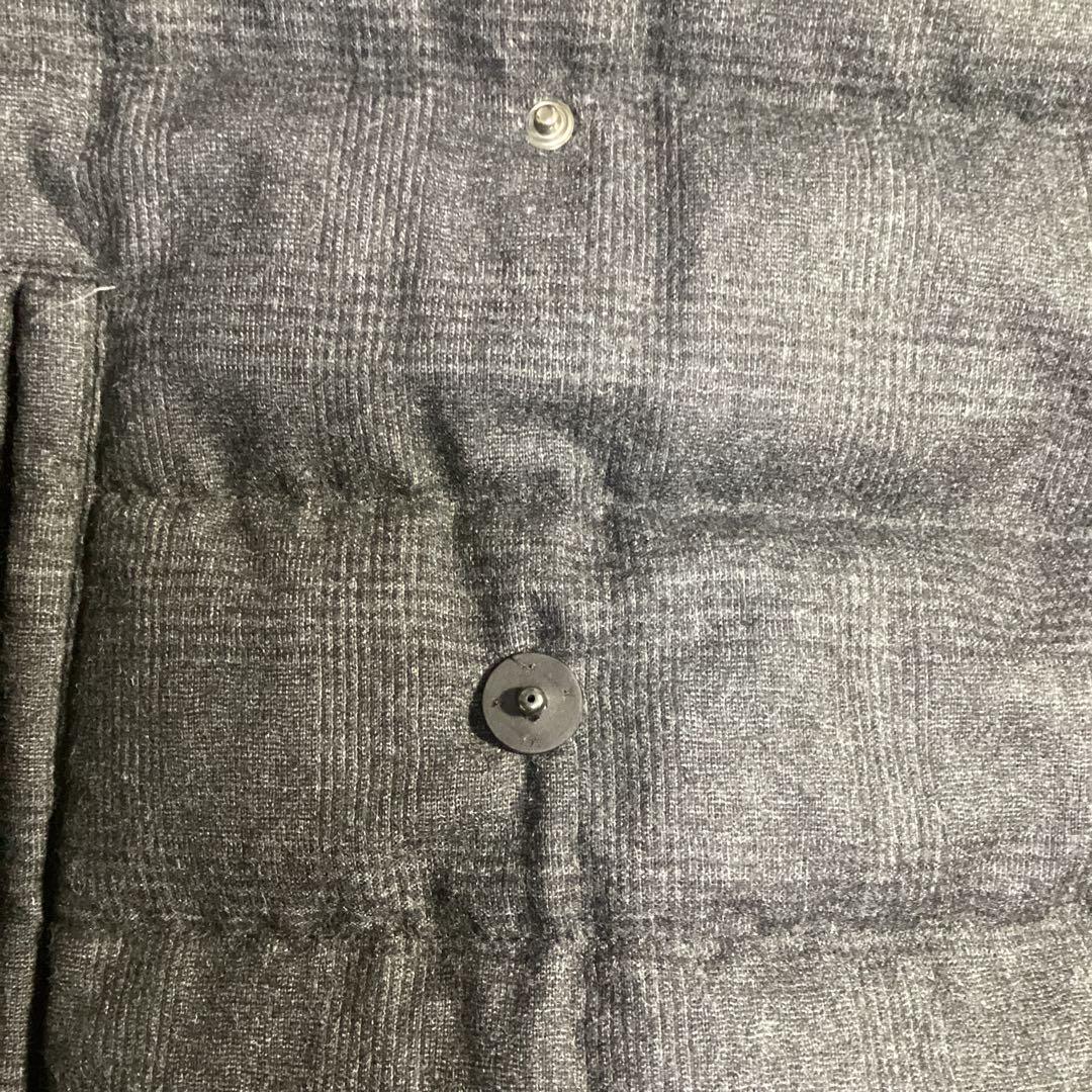 タトラスグレンチェックダウン95% Lサイズジャケットカシミヤ27％入