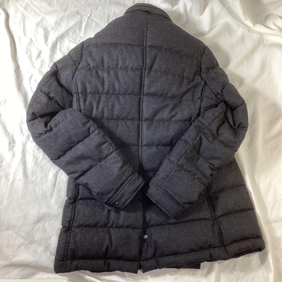 タトラスグレンチェックダウン95% Lサイズジャケットカシミヤ27％入