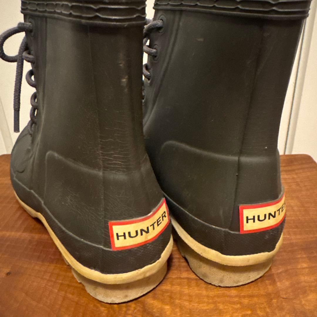 HUNTER ダークグレー ハイカットラバーブーツ 箱付き　26cm