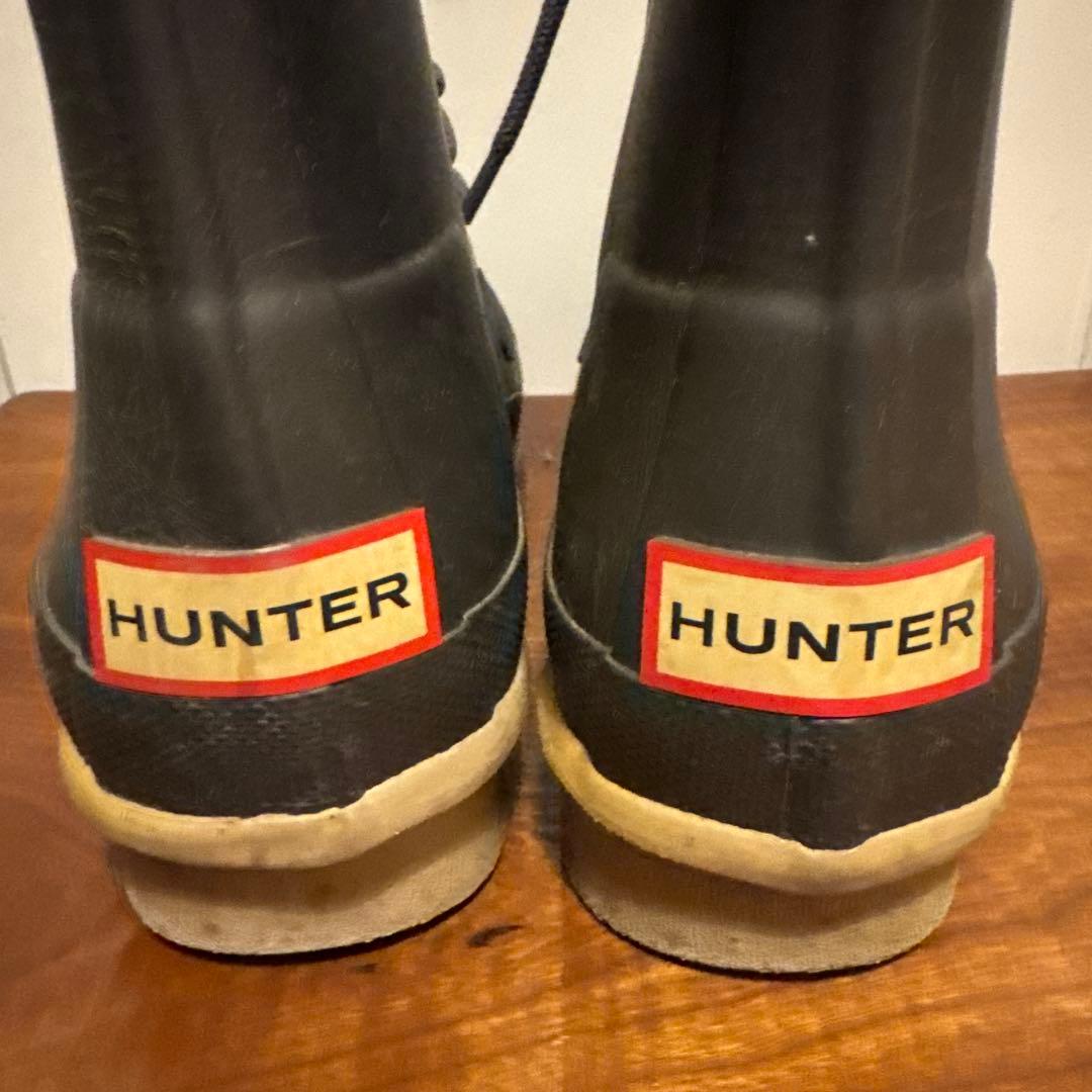 HUNTER ダークグレー ハイカットラバーブーツ 箱付き　26cm