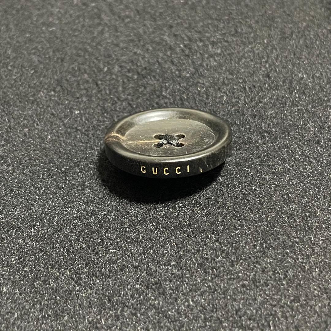 【グッチ】美品ウール チェスター オーバーコート ロゴボタン チェーン ブラック