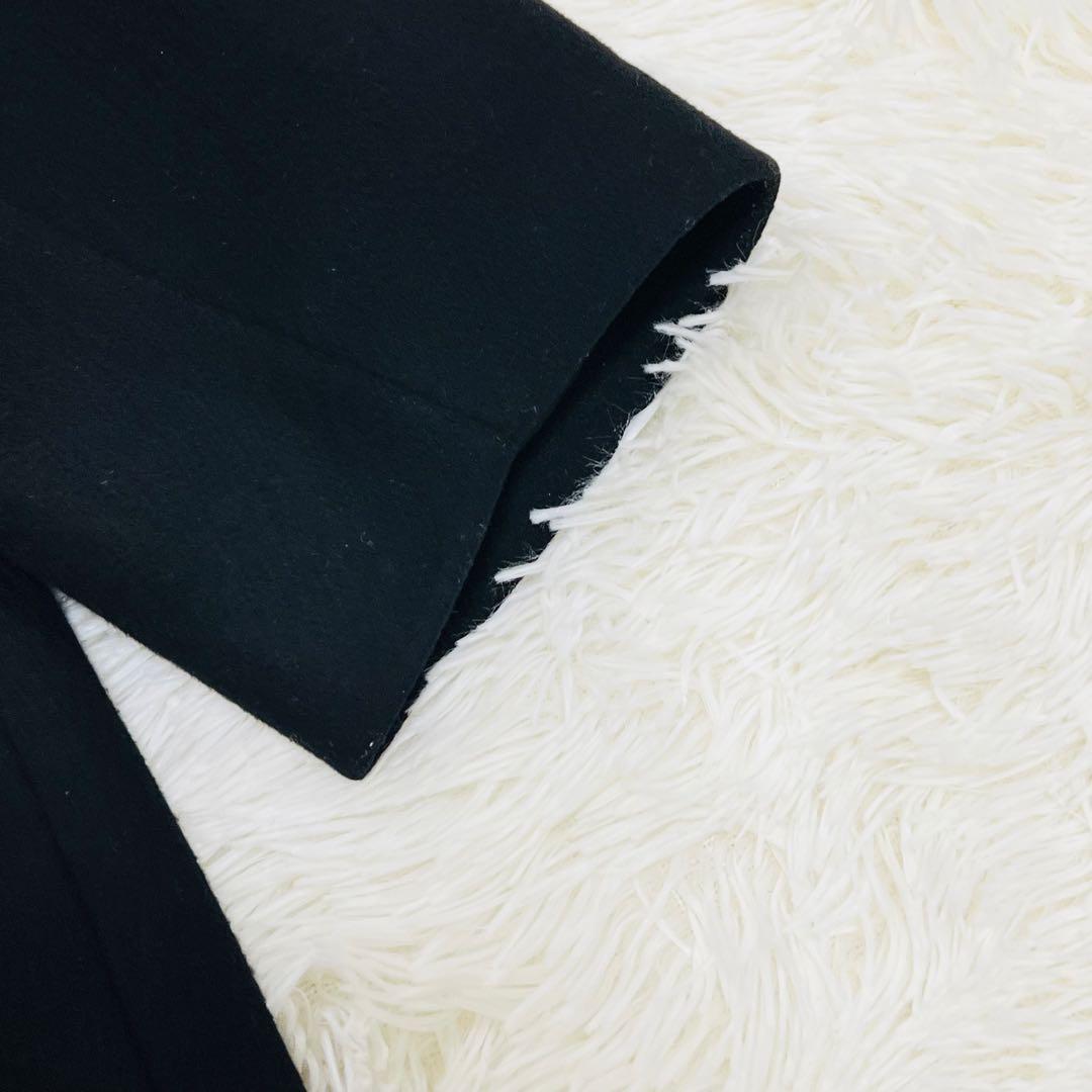 近年 ジャーナルスタンダード スーパー140ビーバーノーカラーショートコート 黒