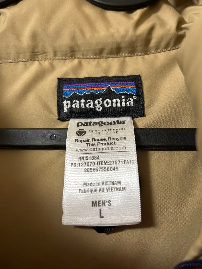 patagonia men'sダウンベスト Lサイズ 赤/青