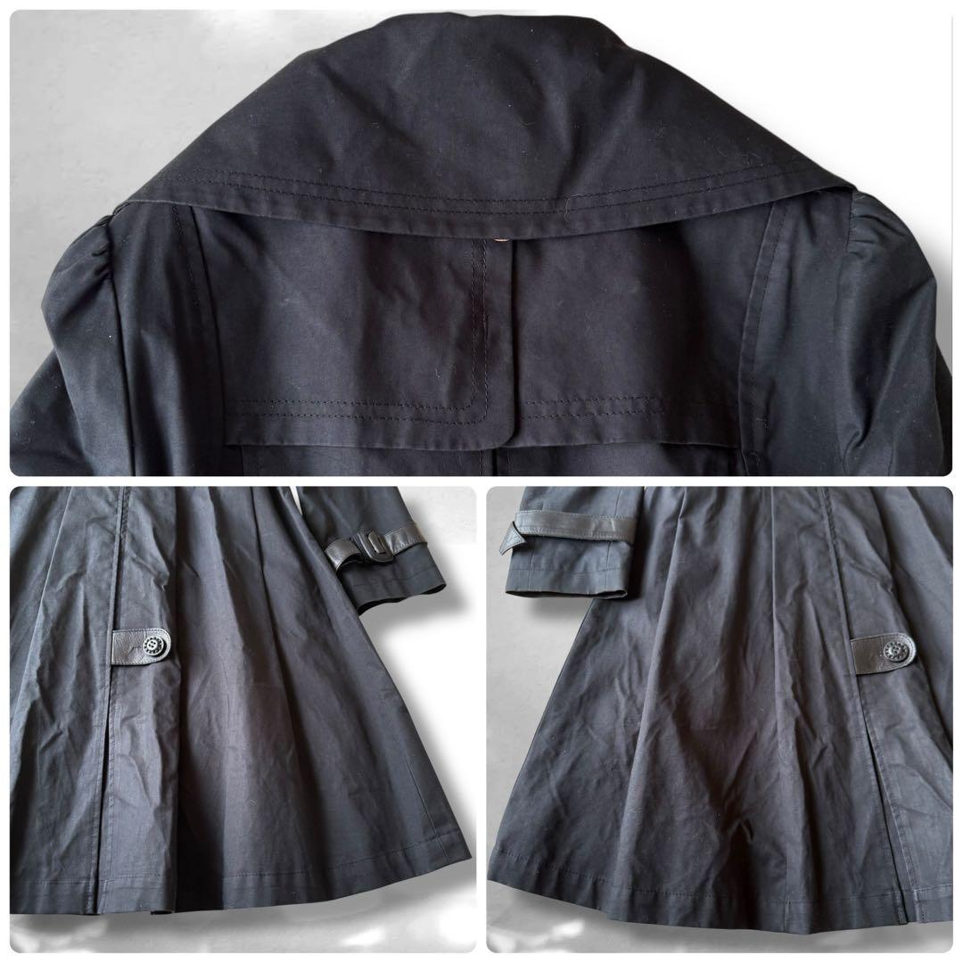 Mackage マッカージュ　トレンチコート　Aライン　ダブルジップ 牛革 黒