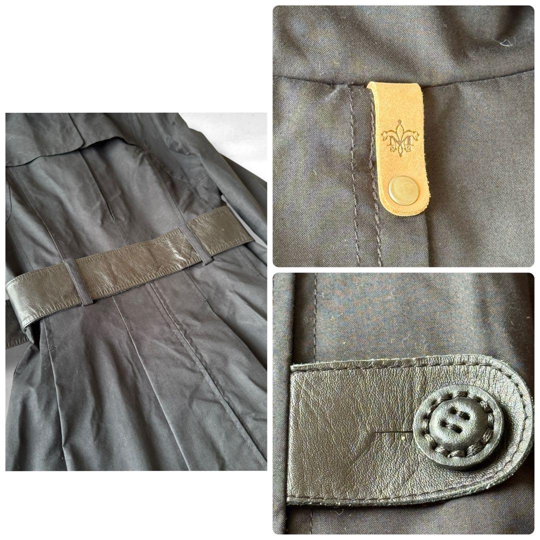 Mackage マッカージュ　トレンチコート　Aライン　ダブルジップ 牛革 黒