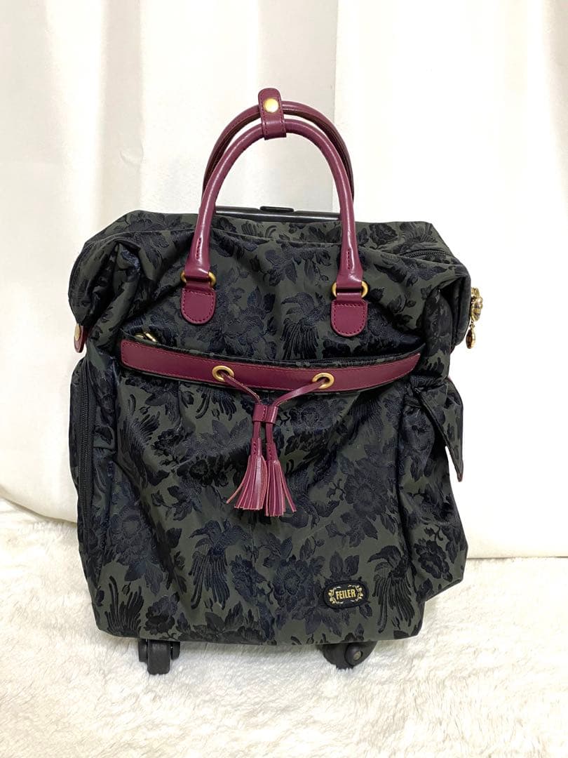 美品 FEILERトラベルキャリー トローリーバッグ 花柄