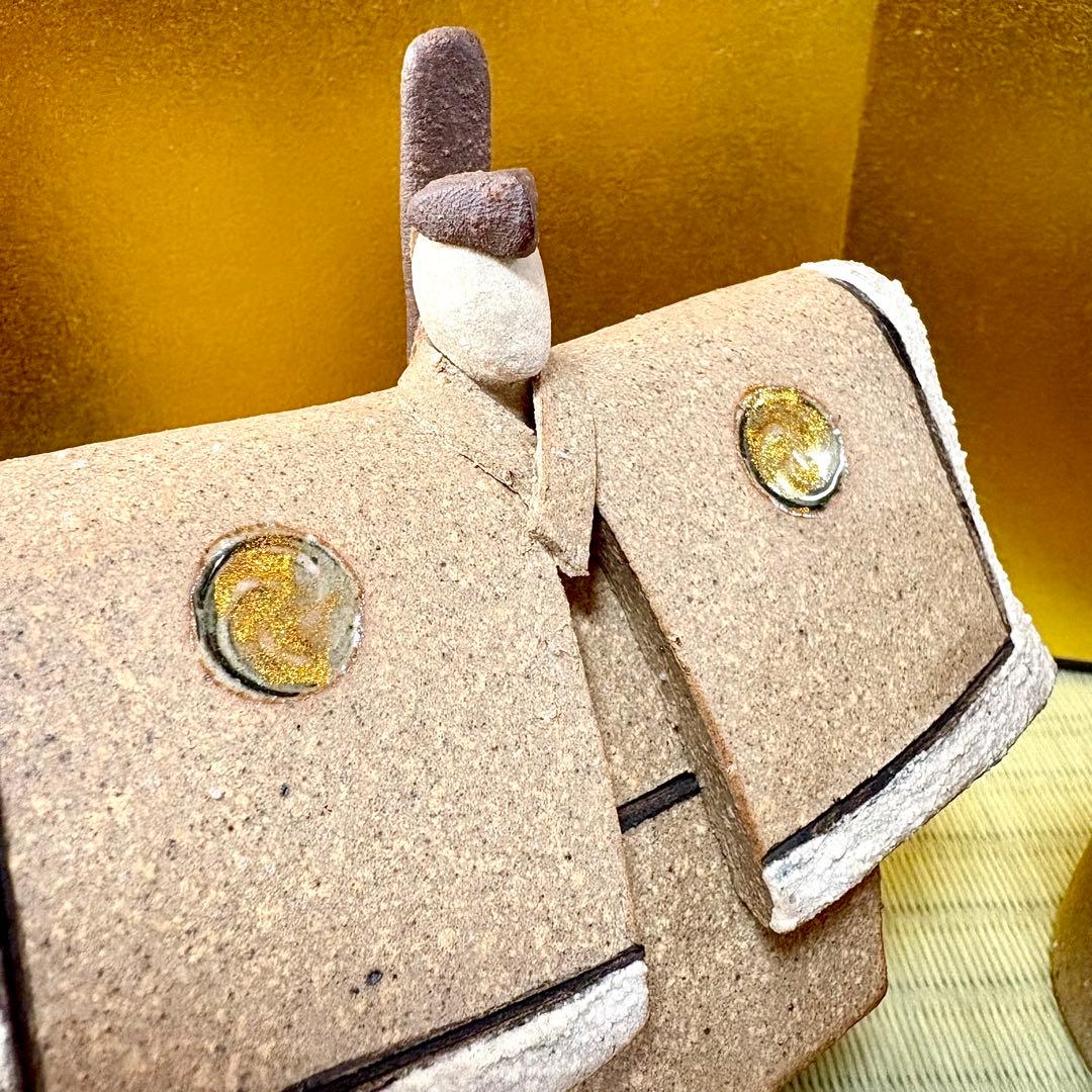 チ*ウ様 しがらき焼　明山　陶雛人形　雛人形　お雛様　節句　信楽焼　陶芸　人形