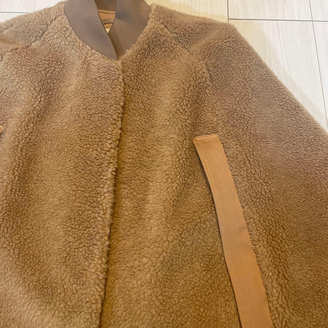 LE PHIL ル フィル　ウールボアケープ　ベージュ　ボアコート