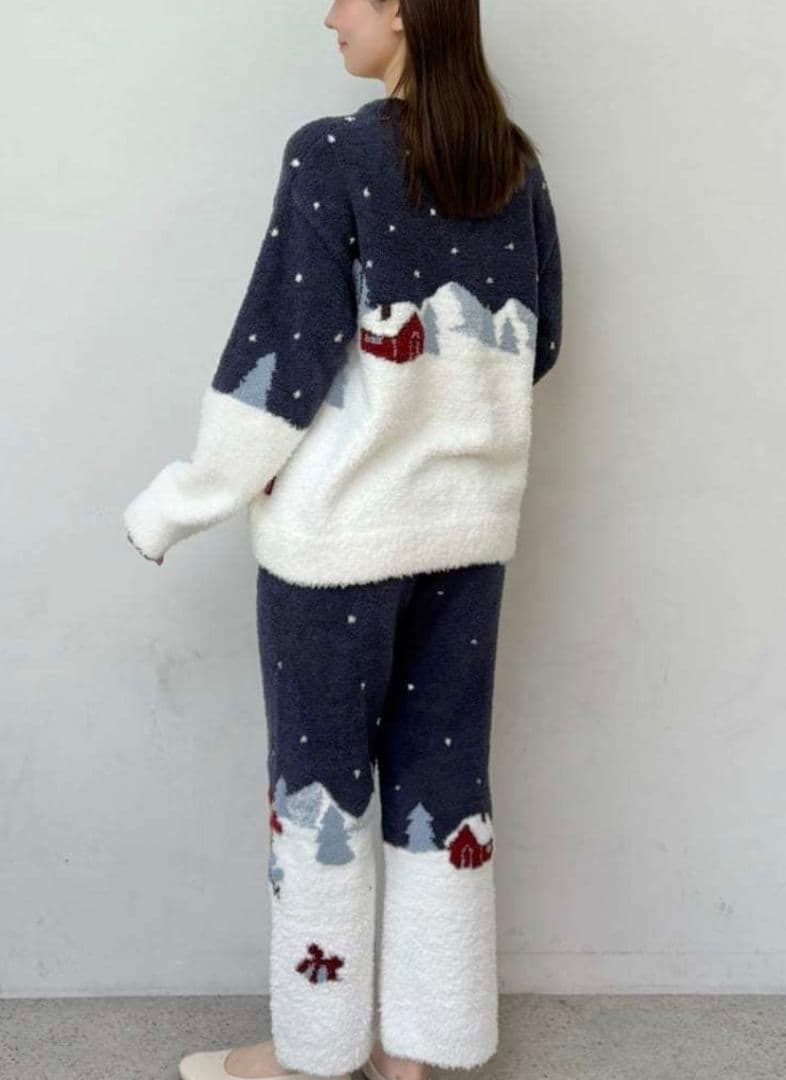 ジェラートピケ【限定品】スキーベアジャガードプルオーバー+ロングパンツ【NVY】