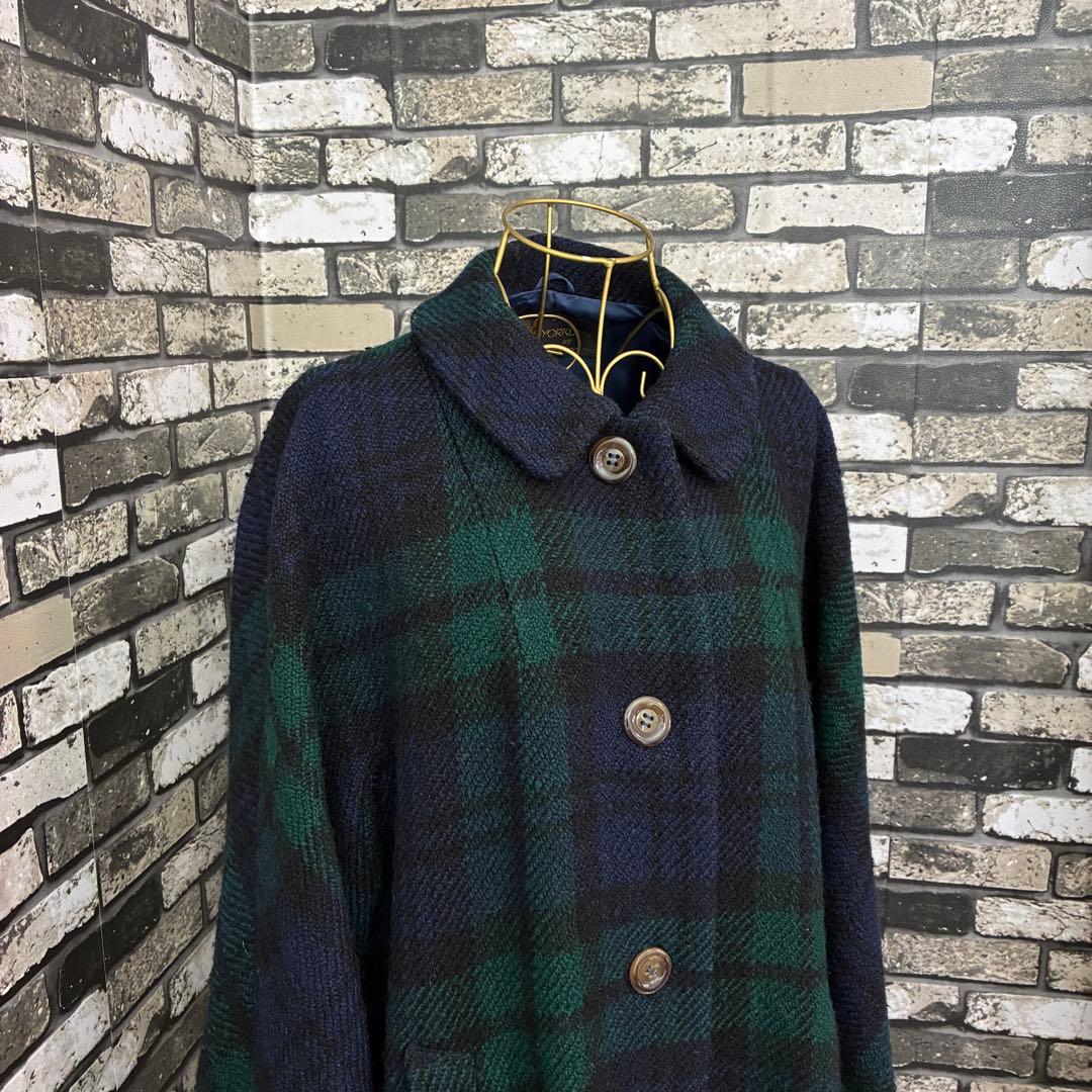 希少✨YORKLAND タータンチェック ロングコート ウール100%