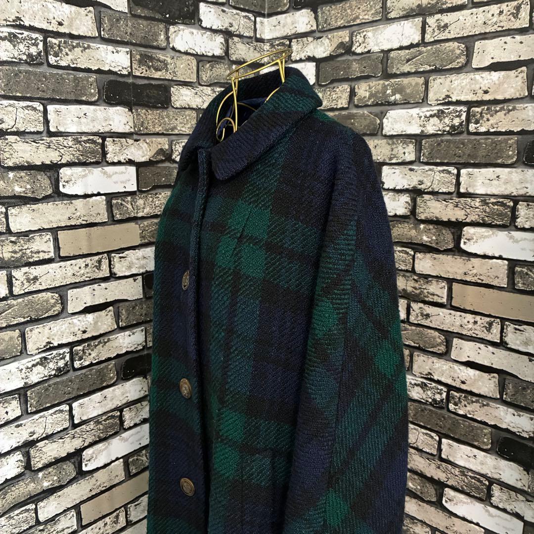 希少✨YORKLAND タータンチェック ロングコート ウール100%