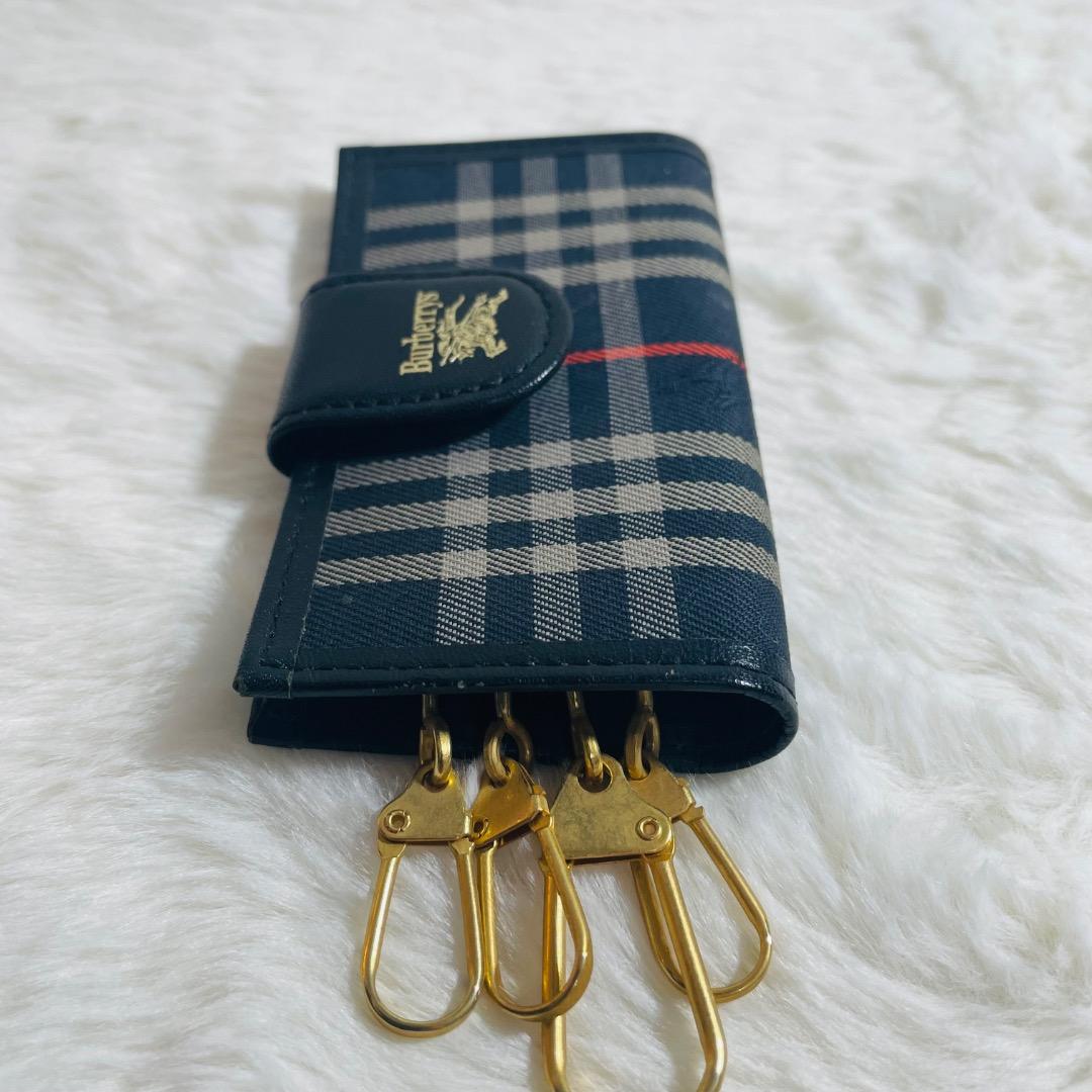 希少未使用級 BURBERRY シャドーホース4連キーケース ノバチェック箱付