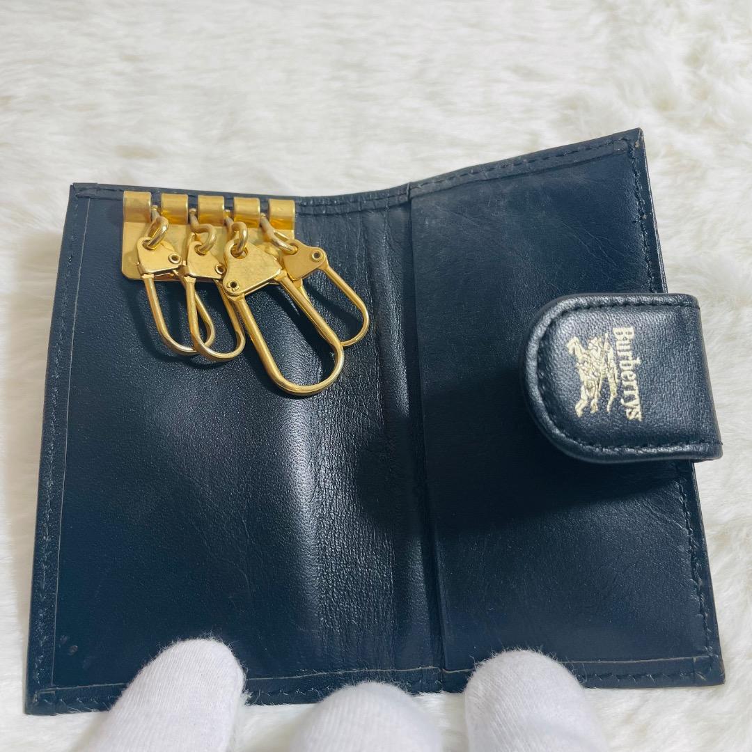 希少未使用級 BURBERRY シャドーホース4連キーケース ノバチェック箱付