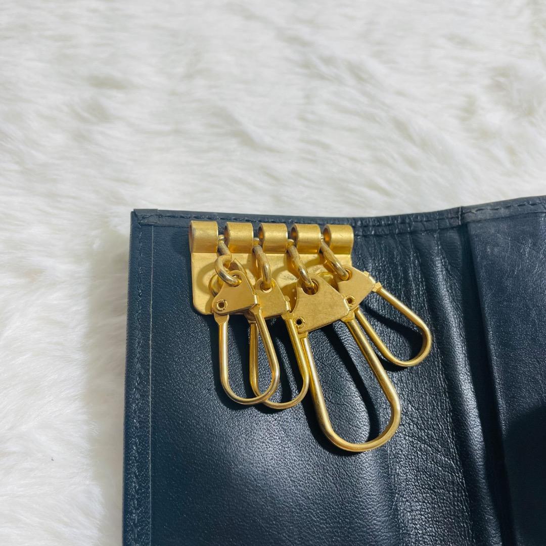 希少未使用級 BURBERRY シャドーホース4連キーケース ノバチェック箱付