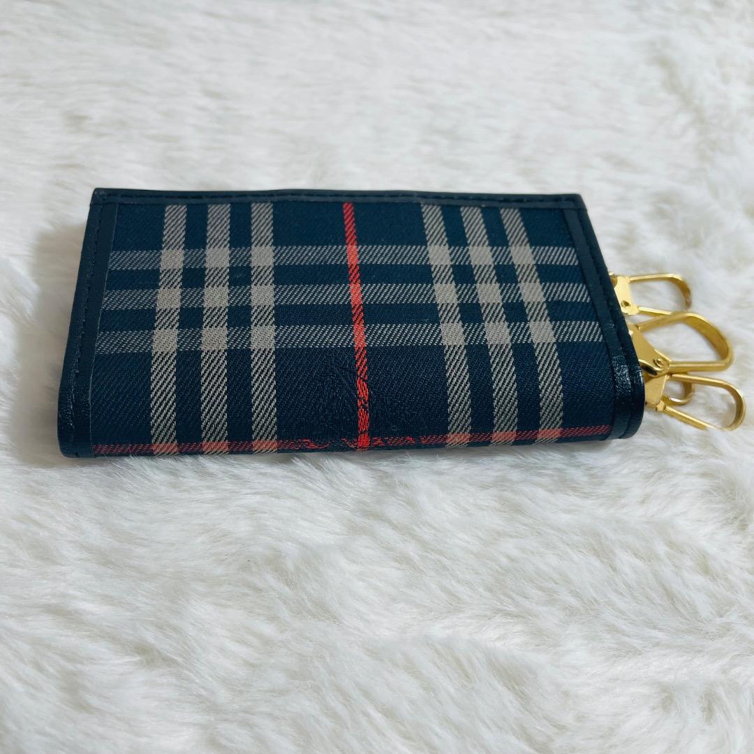 希少未使用級 BURBERRY シャドーホース4連キーケース ノバチェック箱付