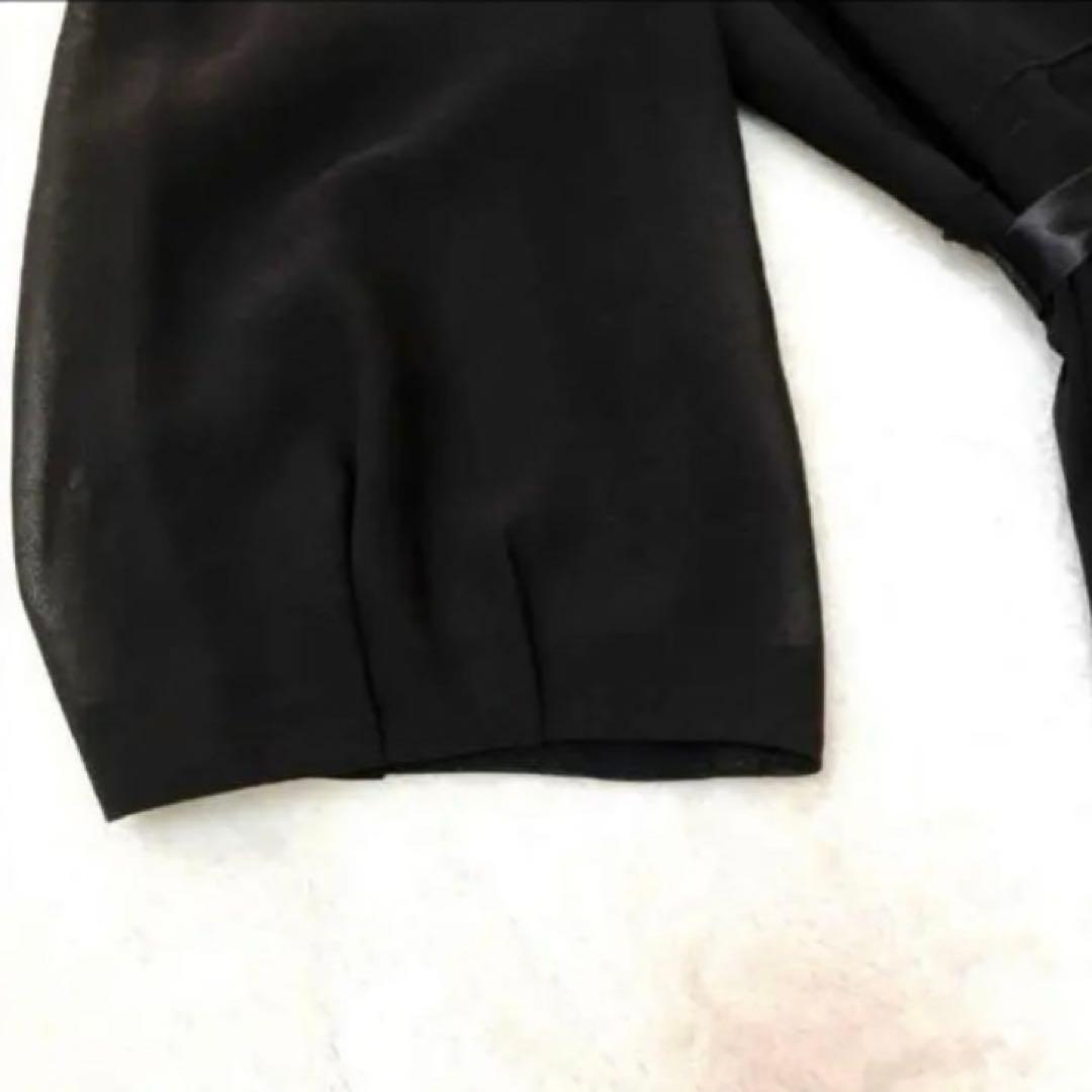 新品　未使用　エムズグレイシー　ワンピース　花柄刺繍　ウエストリボン　ブラック