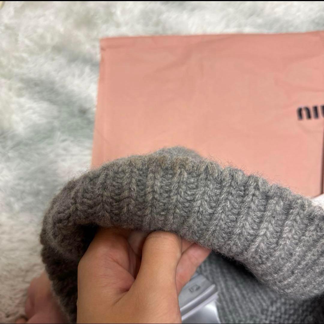 MIU MIU グレー ニット帽 Mサイズ翁安芸