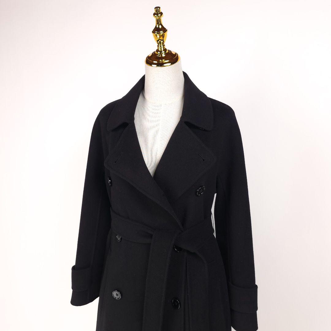 【新品同様】マックスマーラ 42 ダブルフェイス コート ベルト ブラック