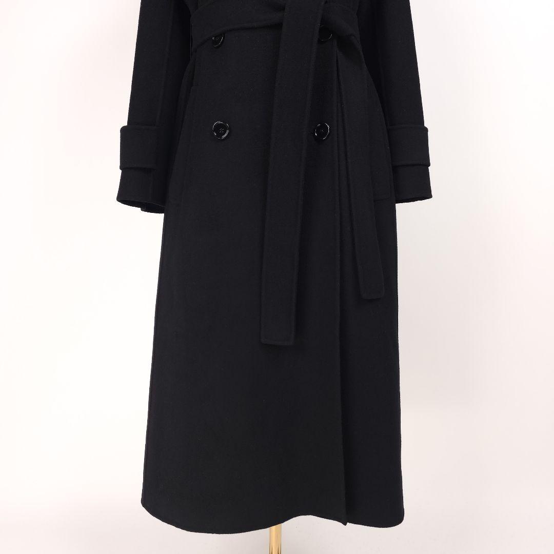 【新品同様】マックスマーラ 42 ダブルフェイス コート ベルト ブラック