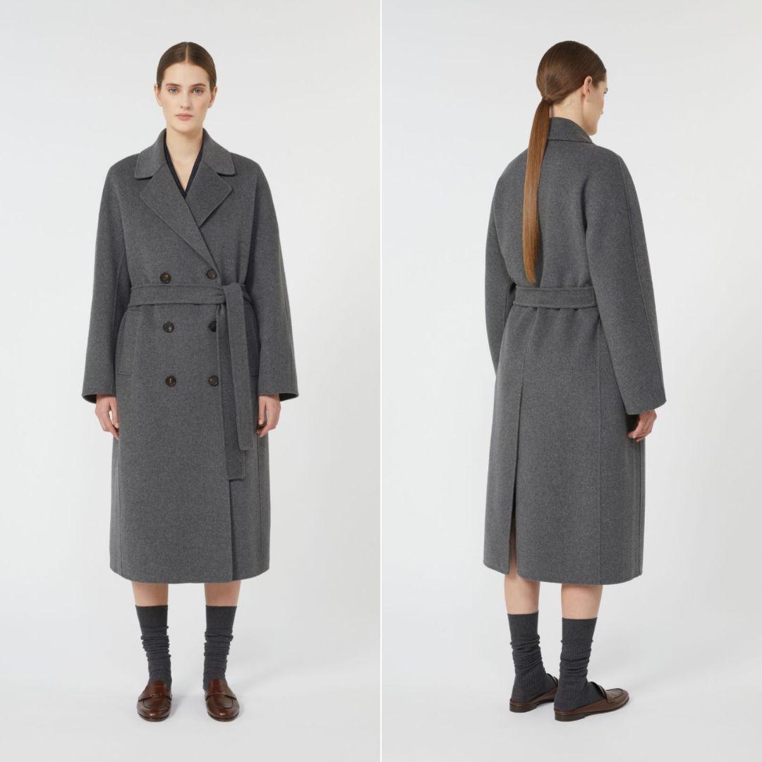 【新品同様】マックスマーラ 42 ダブルフェイス コート ベルト ブラック