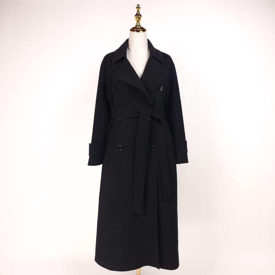 【新品同様】マックスマーラ 42 ダブルフェイス コート ベルト ブラック