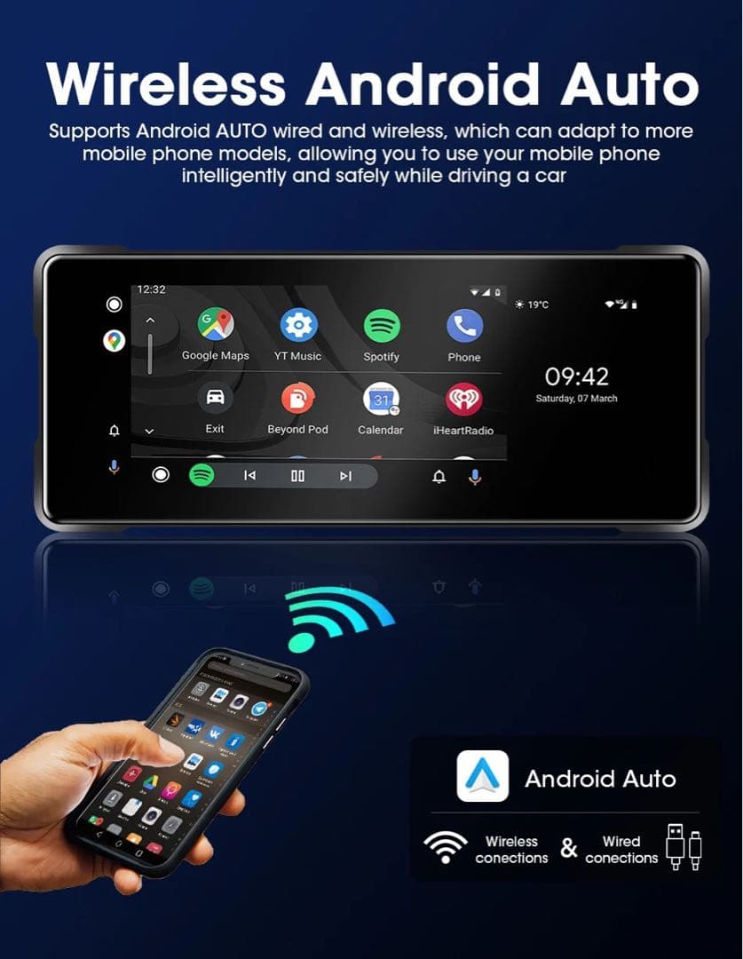 ②【前後ドライブレコーダー】大画面6.86インチ バイク用 モトスマートモニタ