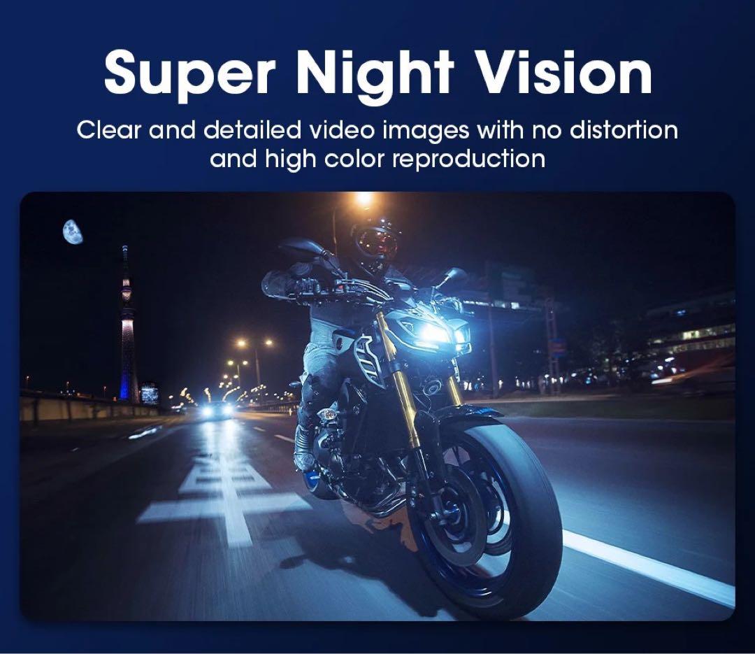 ②【前後ドライブレコーダー】大画面6.86インチ バイク用 モトスマートモニタ