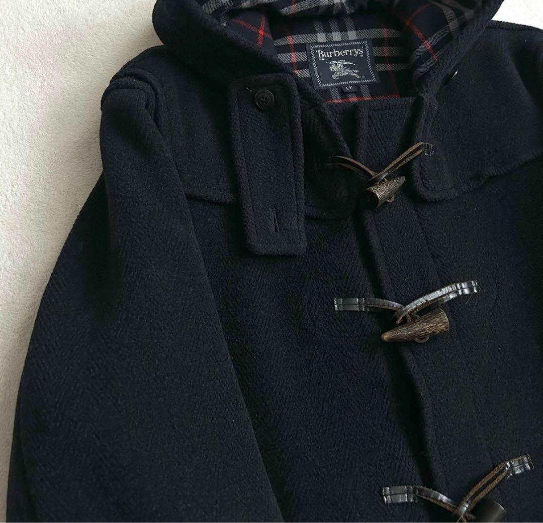 【美品】バーバリーズ 表記L ダッフルコート ムーアブルック ネイビー