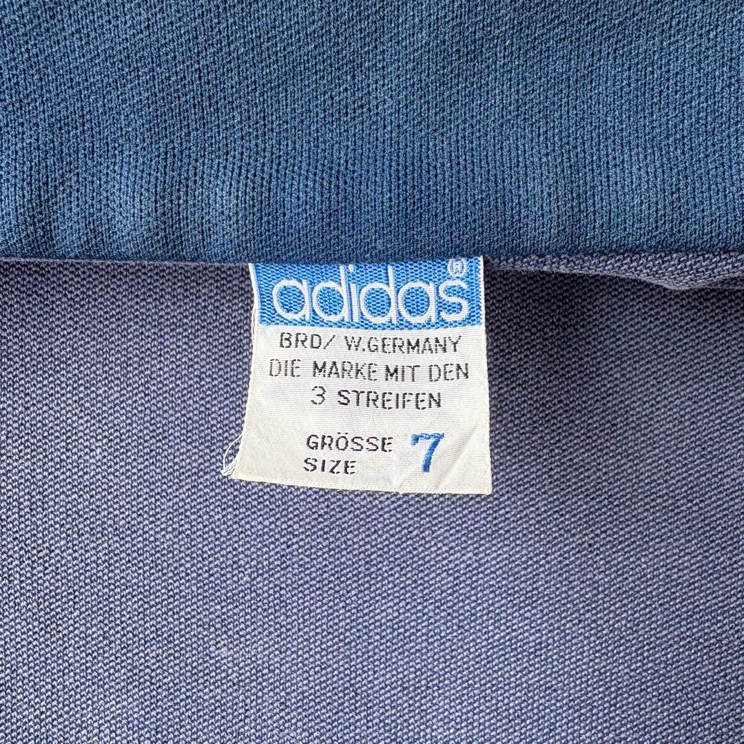 【サイズ7】adidas 70sトラックジャケット 襟付き 西ドイツ ネイビー