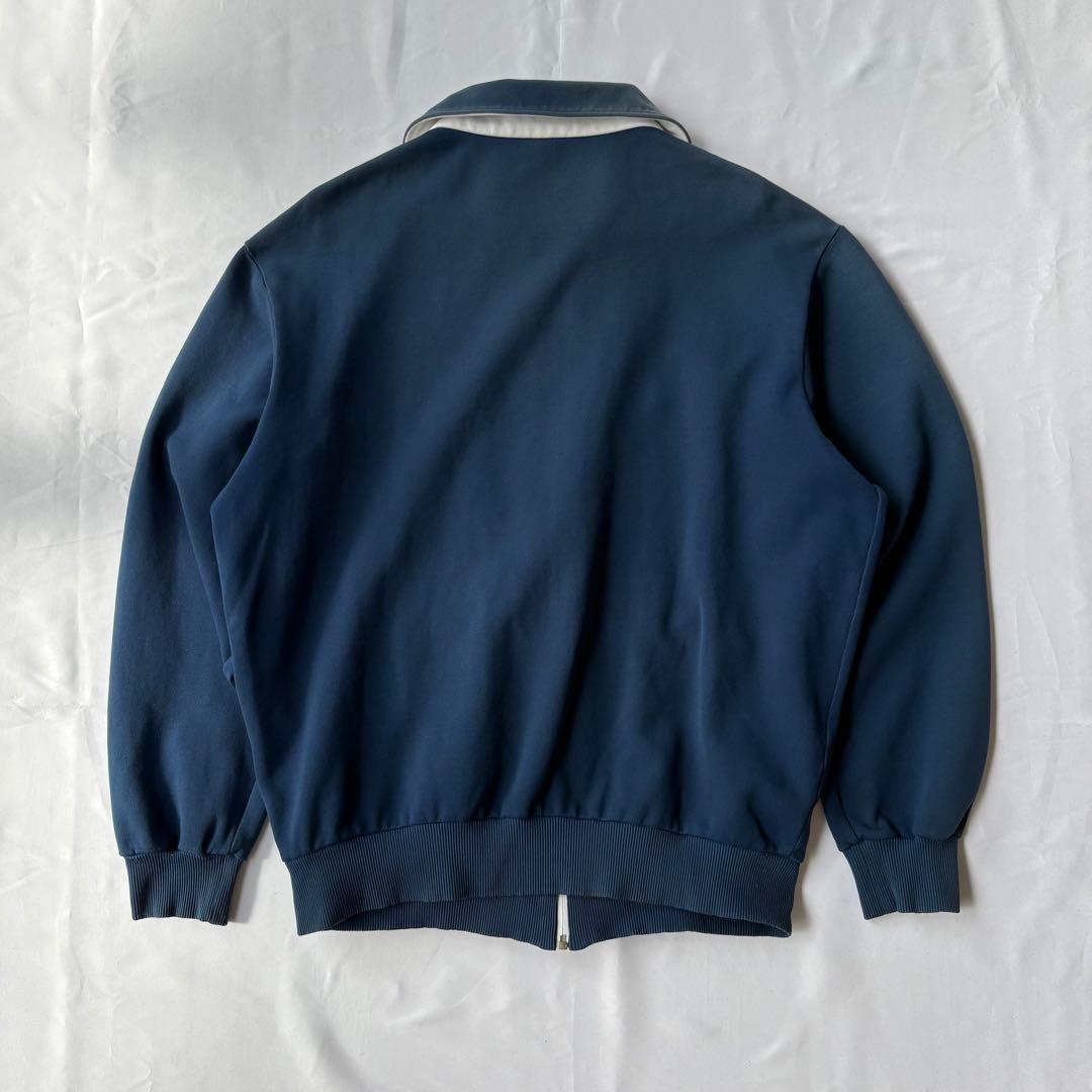 【サイズ7】adidas 70sトラックジャケット 襟付き 西ドイツ ネイビー
