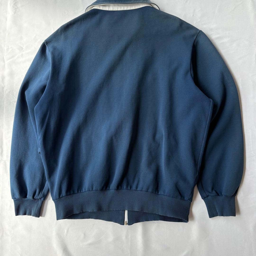 【サイズ7】adidas 70sトラックジャケット 襟付き 西ドイツ ネイビー