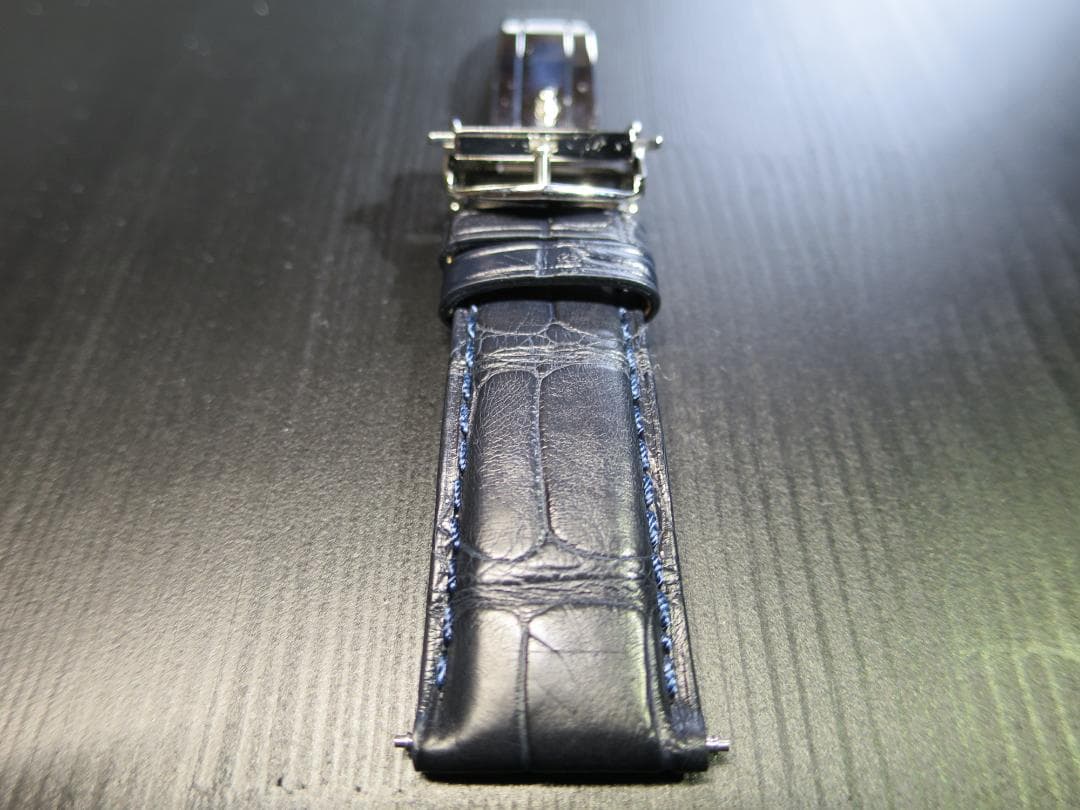 CASSISアリゲーターベルトADONARA D 20mm ダークブルー