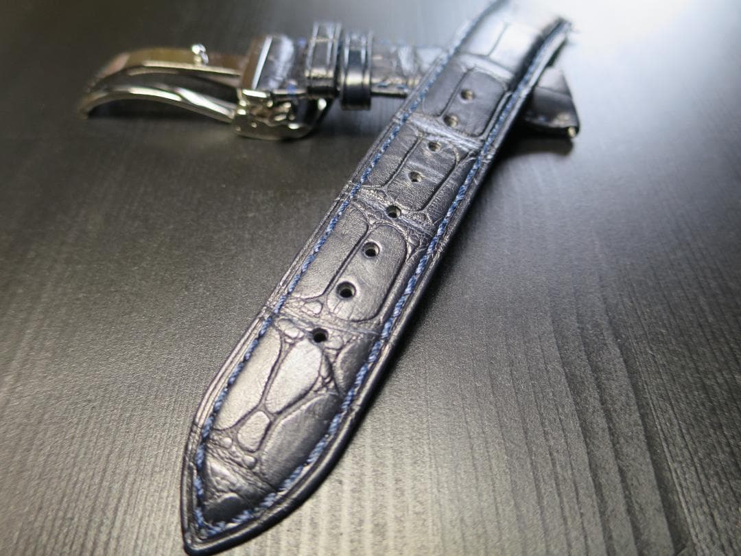 CASSISアリゲーターベルトADONARA D 20mm ダークブルー