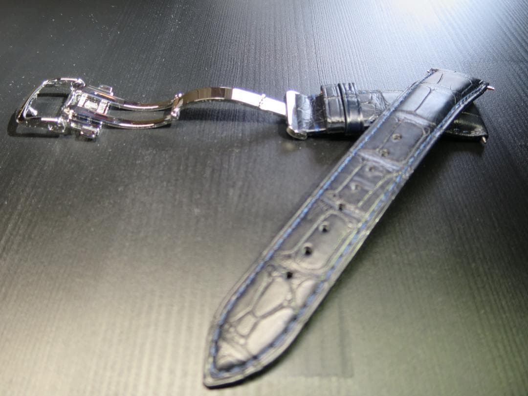 CASSISアリゲーターベルトADONARA D 20mm ダークブルー