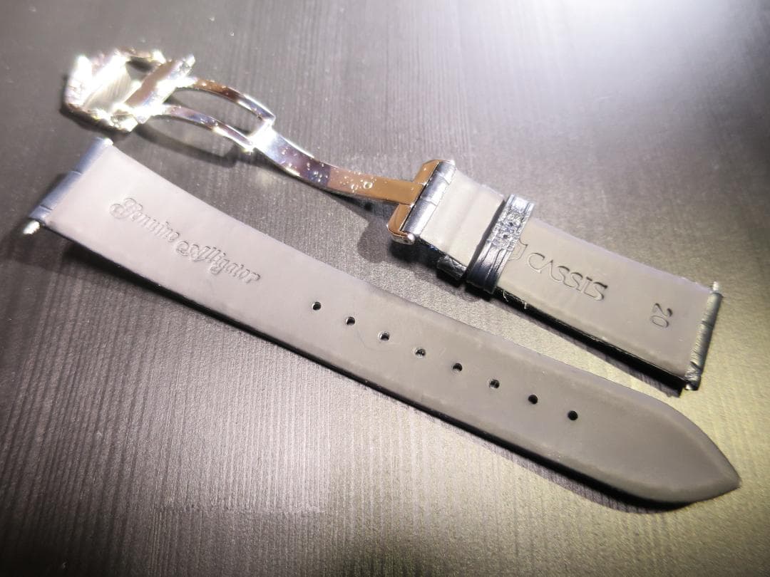 CASSISアリゲーターベルトADONARA D 20mm ダークブルー