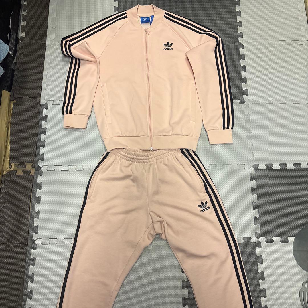 adidas ピンク 永瀬廉着用　トラックジャケットセットアップ　90s