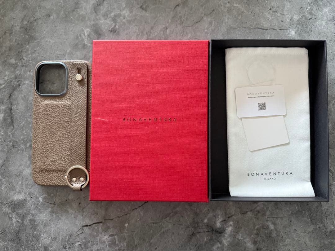 BONAVENTURA レザー iPhone16 promax ケース ベージュ