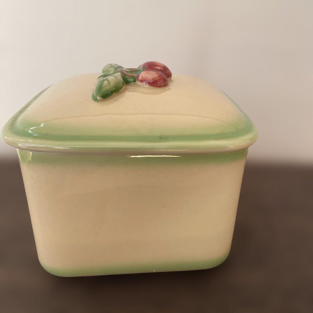 マニー　キャニスター　2個セット　さくらんぼ　陶器