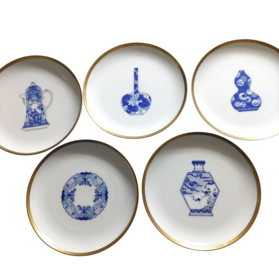 深川製磁　ブルーチャイナ　プレートセット