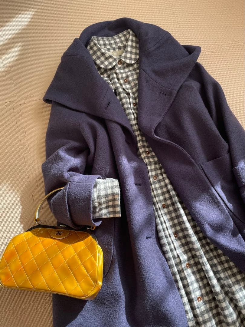 【Basco/バスコ】ラベンダー色のチャリカコート　圧縮ウール