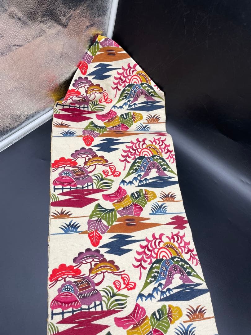 △名古屋帯 洒落帯　高級△ 正絹　紅型　型染　古典柄　293