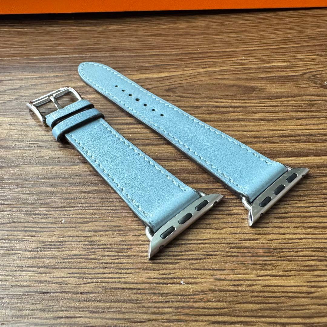 2237 Apple Watch エルメス　ブルーラン　HERMES レザー