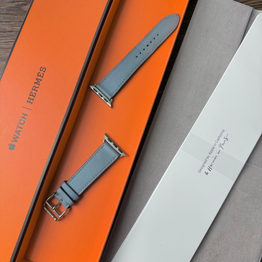 2237 Apple Watch エルメス　ブルーラン　HERMES レザー