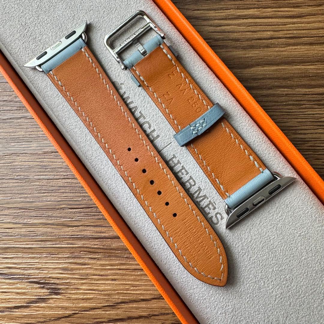 2237 Apple Watch エルメス　ブルーラン　HERMES レザー