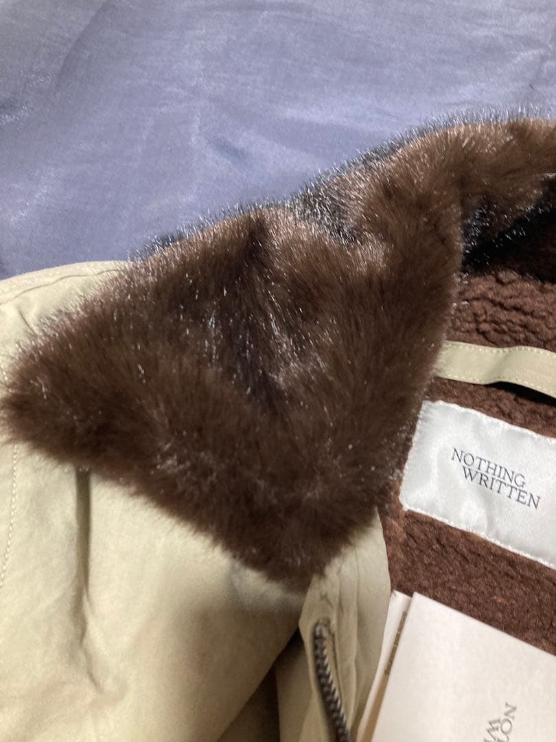 nothing written Maisonベージュフライトジャケット ファー襟
