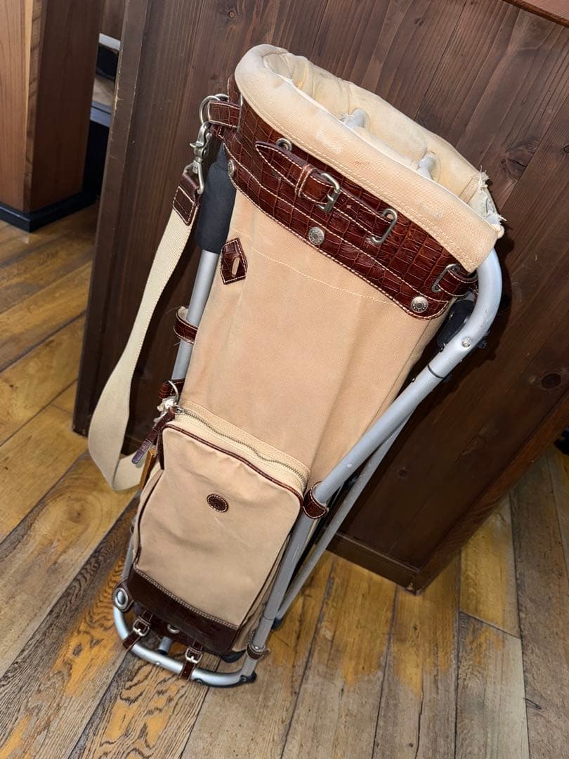 希少‼️木の庄帆布　キャディバッグ　フレームウォーカー　ミズノ　クロコ型